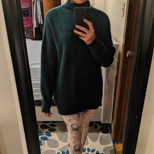 Express Mock Neck Oversized Tunic Sweater